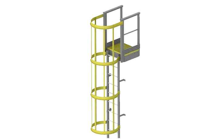 Yellow and Grey coloured GRP Ladder